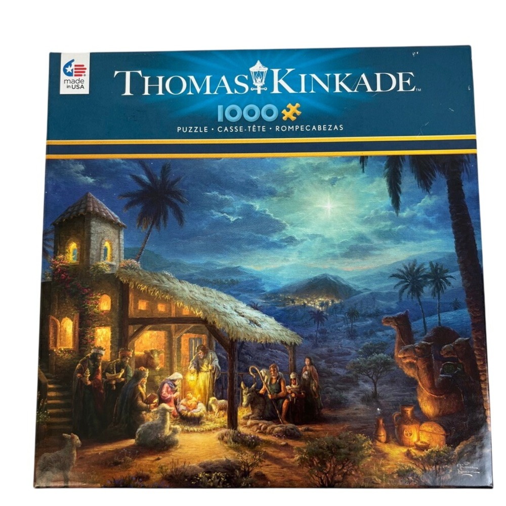 Thomas Kinkade Ceaco Jigsaw‎ Puzzle The Nativity Christmas 1000 Pieces Complete